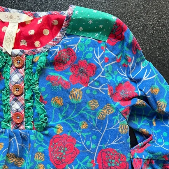 Matilda Jane Make Believe I Believe Tunic Long Sleeve Boho Blue Girls Size 10 - Picture 6 of 10